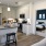 Open kitchen and living room with plenty of natural light.