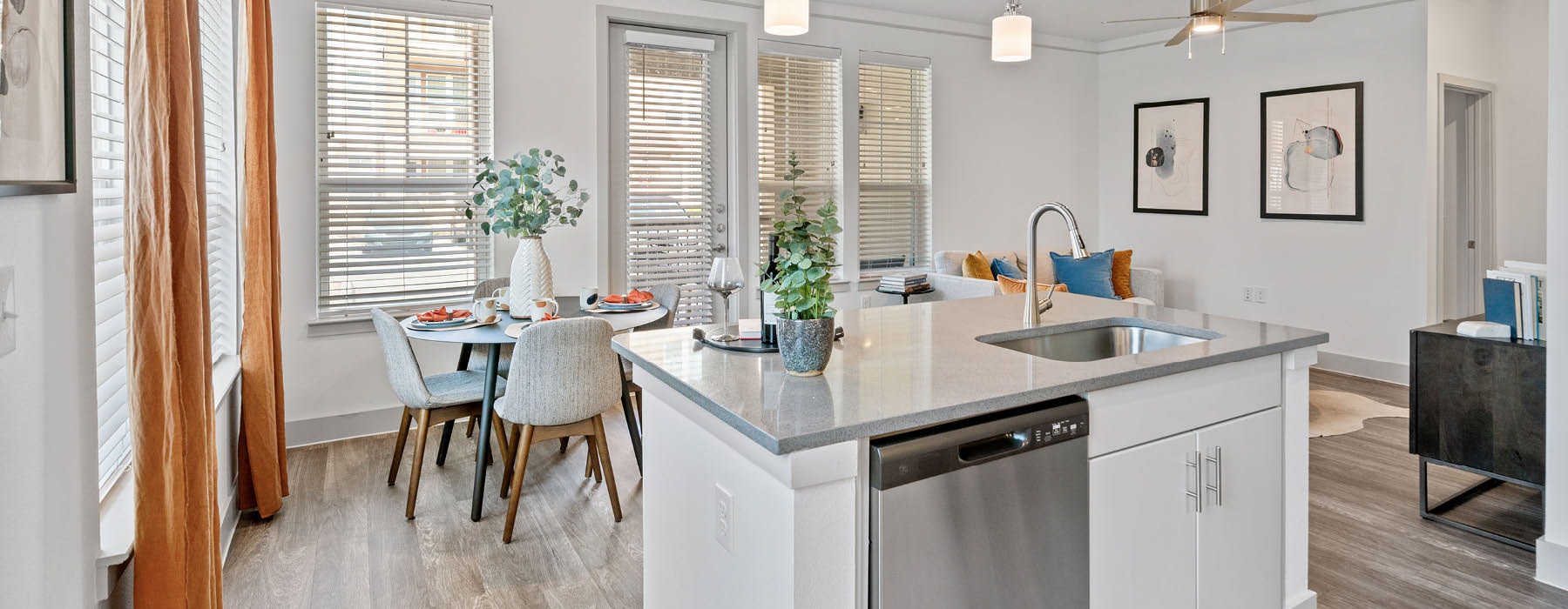 kitchen island with pendant lighting